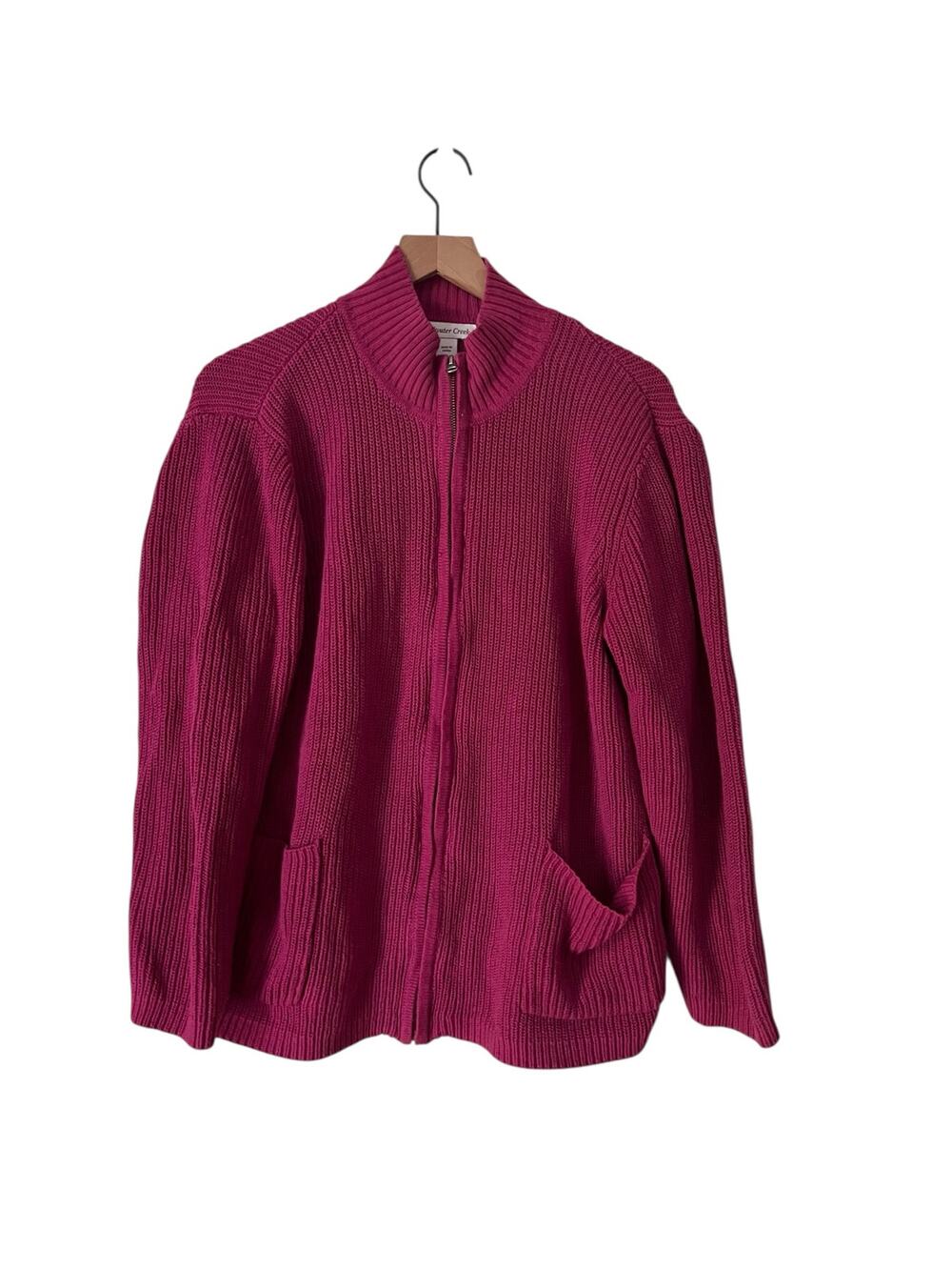 Coldwater Creek Full Zip Long Sleeve Knit Cardigan Sweater Size XL With Pockets